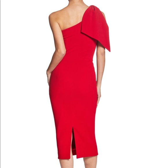 Dress The Population - Tiffany One-Shoulder Red Midi Dress - Picture 2 of 3